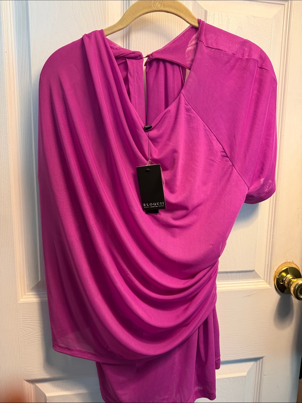 Eloquii Magenta Draped shirt